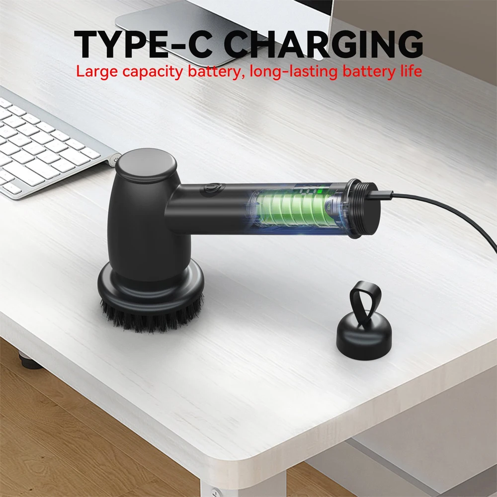 7-IN-1 Multifunction Rechargeable Electric Scrubber Spin Cleaning Brushes for Floor Car Polisher Kitchen Machine - view 5