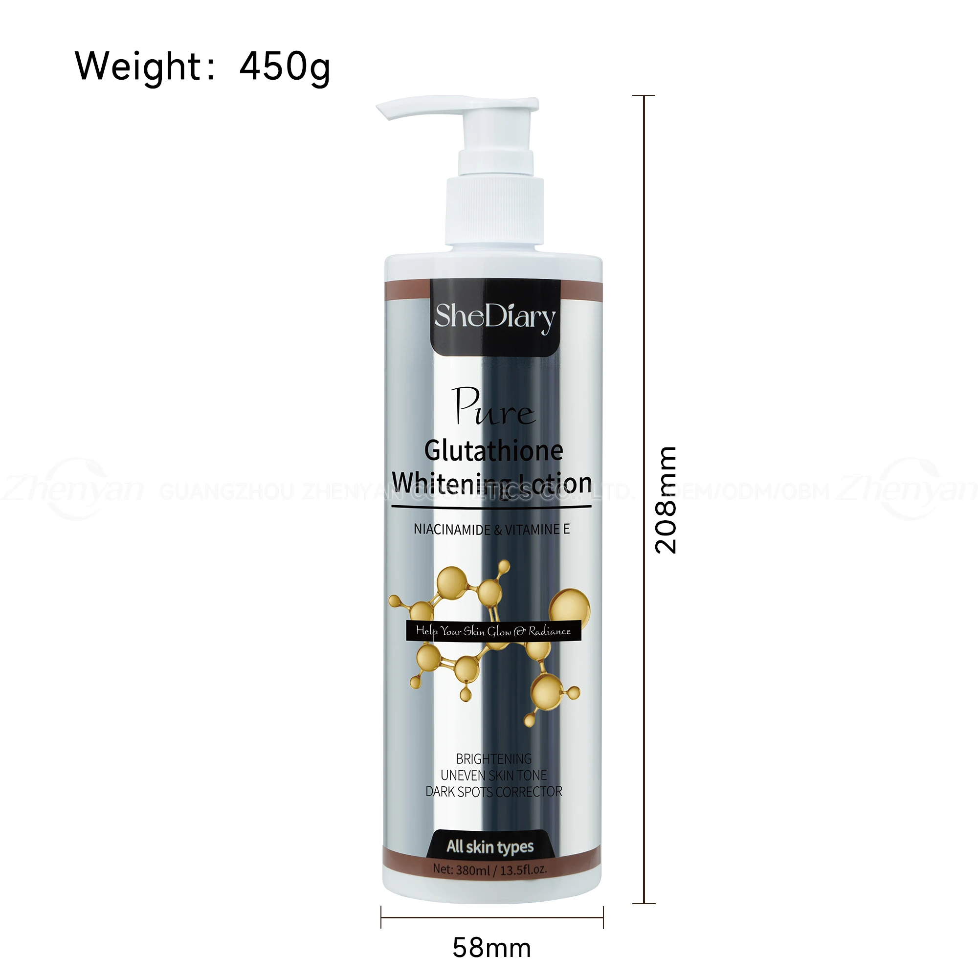 Shediary Brightening Moisturizer Skin Whitening Cream Deep Hydration Nourishing Fresh Fragrance All Skin Types Glutathione Body