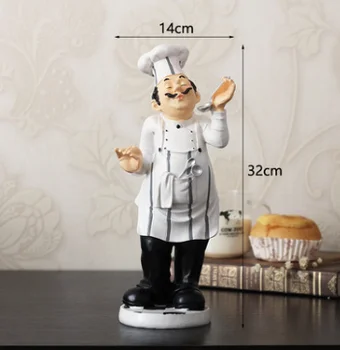 Resin Chef Statue Figurine Miniature Ornaments Chef Collectible Gift Restaurant Kitchen Cook Decor Chef Statue