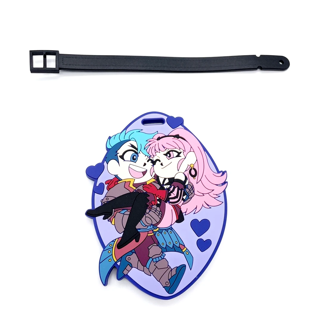 Free samples custom 2D pvc travel luggage tag soft  anime luggage tag with name tags