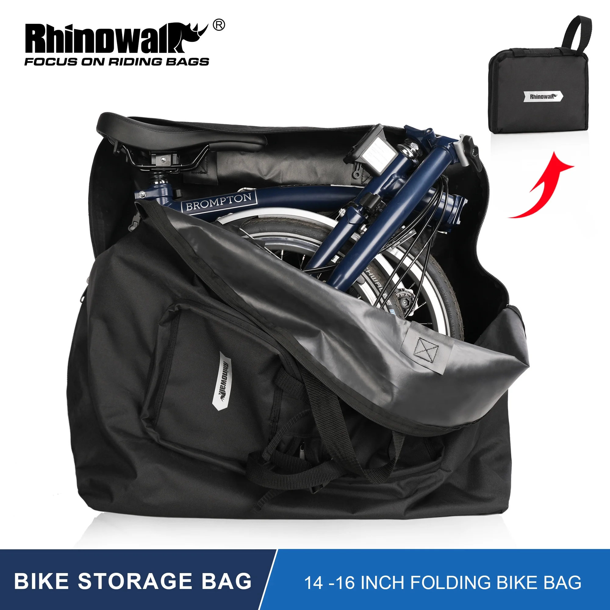 Rhinowalk Folding Bike Carry Bag for Air Travel - Portable Bicycle Case for Outdoor Cycling & Storage, Rainproof Design Rhinowalk Folding Bike Carry Bag for Air Travel - Portable Bicycle Case for Outdoor Cycling & Storage, Rainproof Design