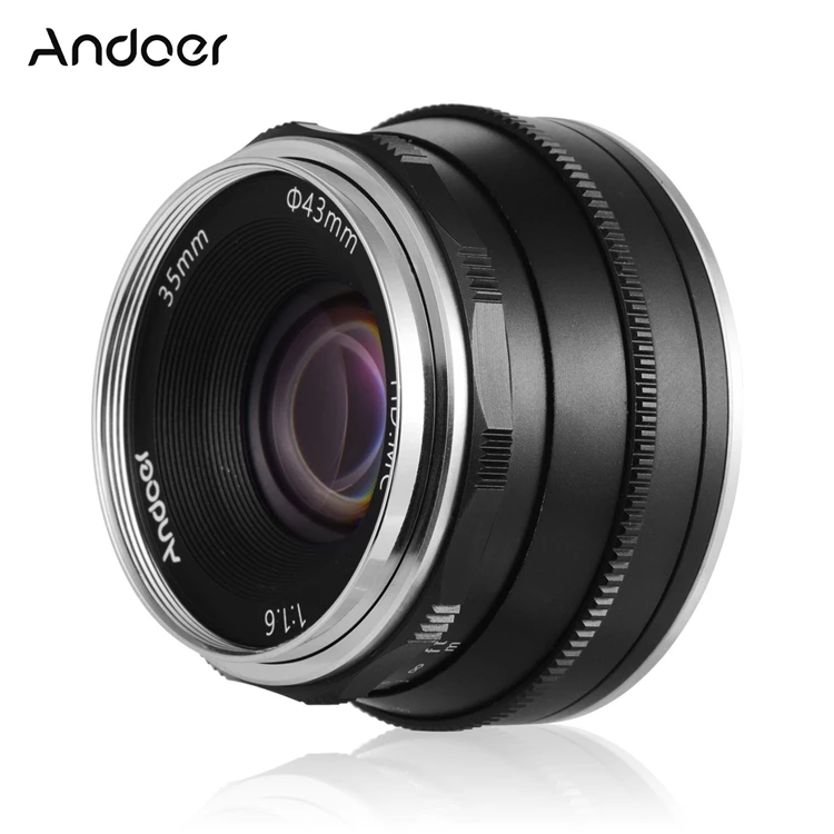 Andoer 35mm F1.6 Manual Focus Lens Large Aperture Compatible with Fujifilm Fuji Cameras