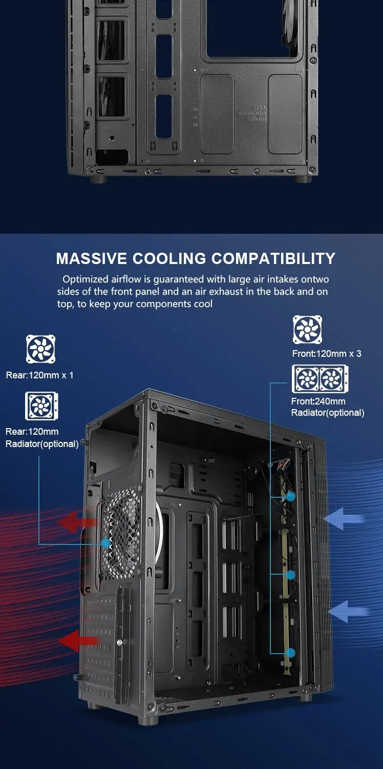 Sate(k877)cheap Gaming Pc Case Atx Chassis Computer Case Gaming Pc Case