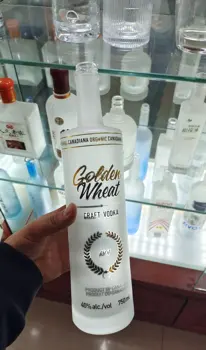 Cylindrical Customized Label Empty Tequila 75 Cl 700ml 500ml 375ml 200ml  Frosted White Glass Bottle