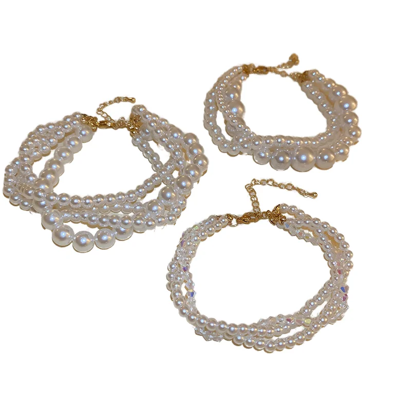 HOVANCI Custom Gold Plated Single Fresh Water Pearl Bracelet Trendy Multiple Layer Winding String Beaded Bracelet Bulk
