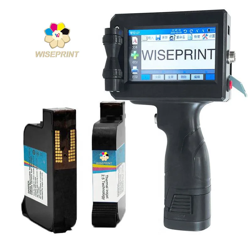 Wiseprint Handheld TIJ Golf Ball logo Printer Inkjet Number Bar Code Expiry Office Printer Handheld Printer