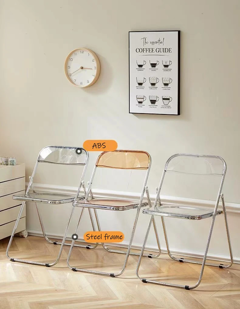 Popular Style Modern Living Home Meeting Bedroom Hotel Folding chair Antique Acrylic Folding Furnishings Chair