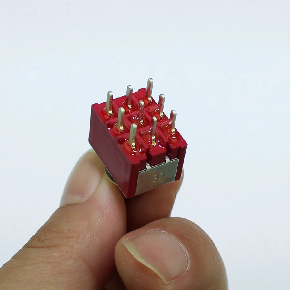 MTS-302-A2 Miniature Toggle Switch 3PDT 9 PIN on on Rocker Toggle Switch PCB Terminals 6A 125VAC 3A 250VAC for Car Boat Guitar