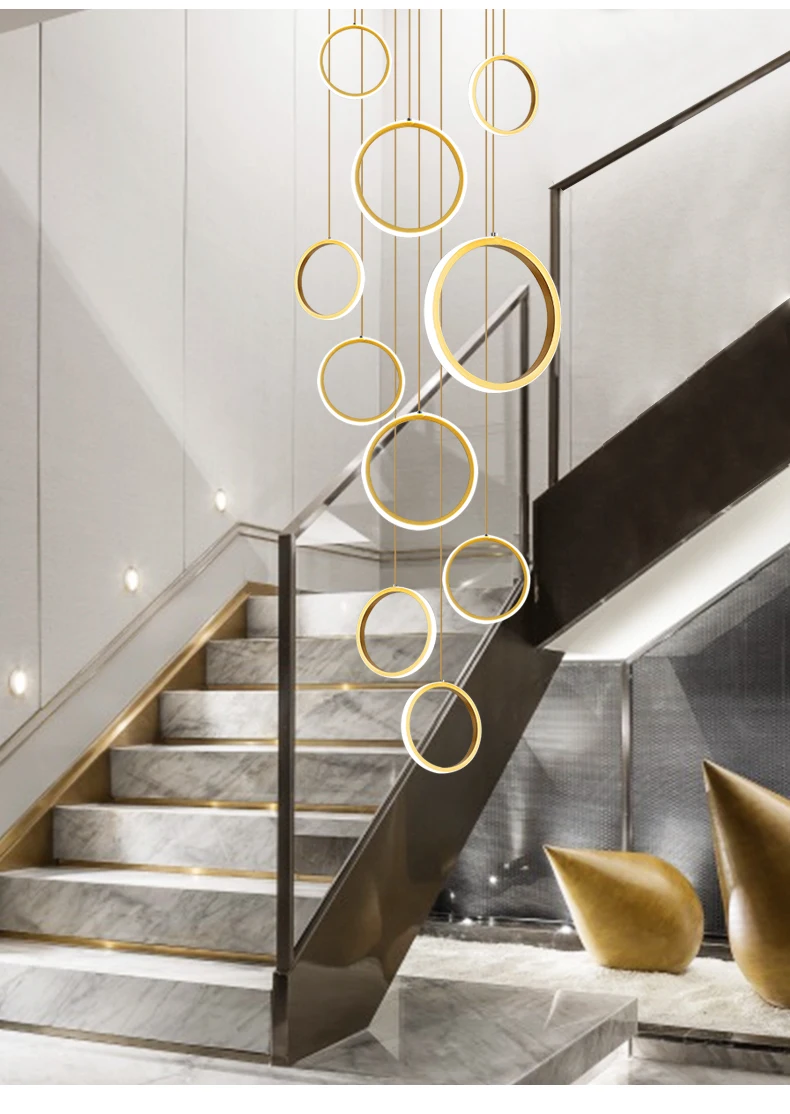 Modern Crystal Chandelier Ceiling Light Villa Stairs LED Lighting Fixture 6690 