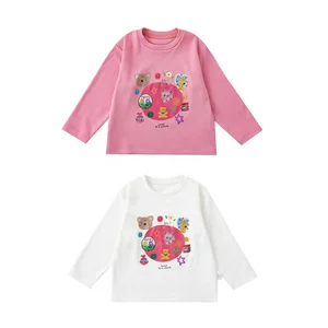 Wholesale 2022 Autumn Girls T-shirts Printed Crewneck Long Sleeve Casual Kids T Shirts Girls