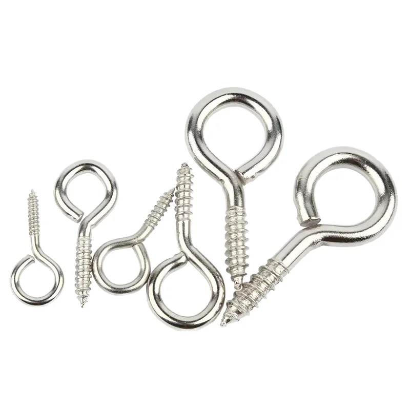 Mini Union Bolt for Wooden Surface 25mm Stainless Steel Self-Tapping Hook Swivel Eye Screw Zinc Plating Metric Measurement