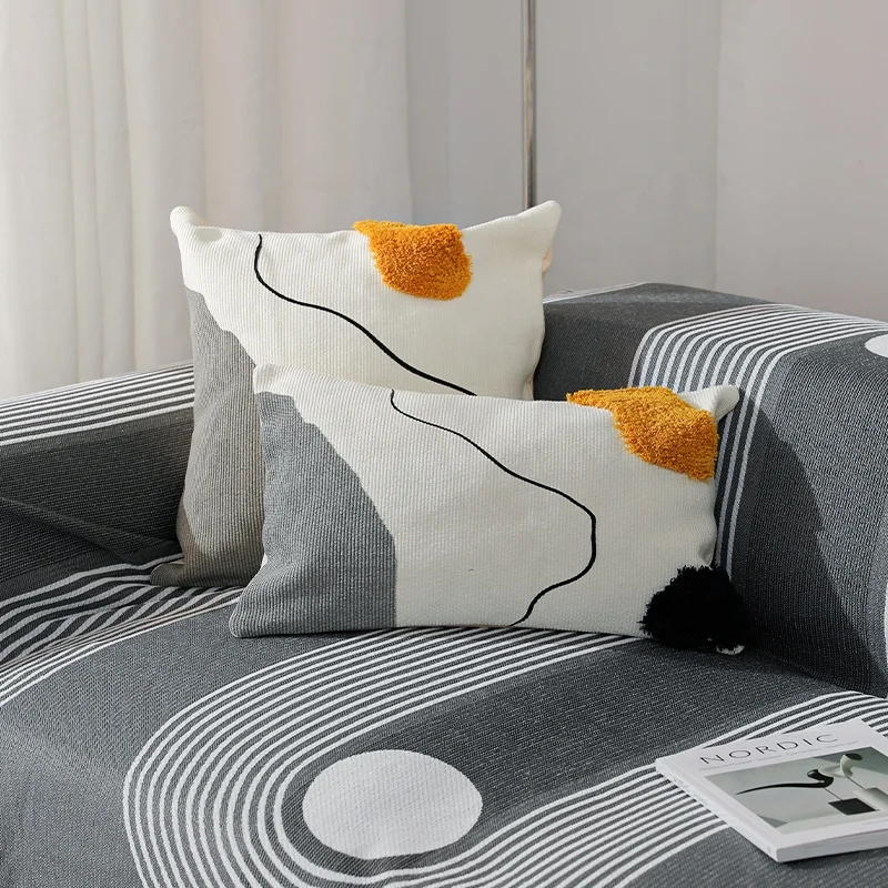 Modern Hand Tufted Abstract Geometric Pattern Custom Pillow Covers