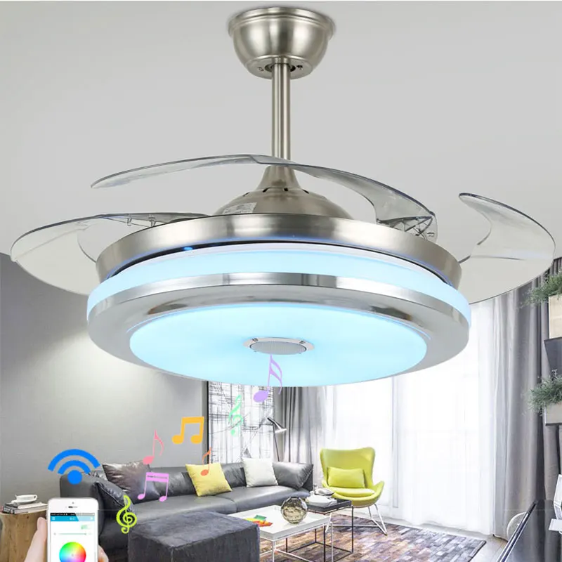 Best Selling Modern Classical LED Bedroom Light Invisible Blades with DC Motor Modern Indoor Ceiling Fan