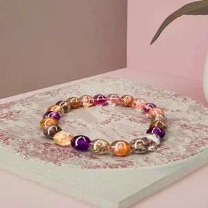 Elegant Natural Amethyst Beaded Bracelet Fine Beaded Accessory