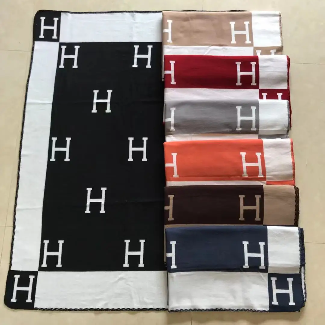 Sublimation Blankets H Letter Turkish Cashmere Wool Fleece Throw