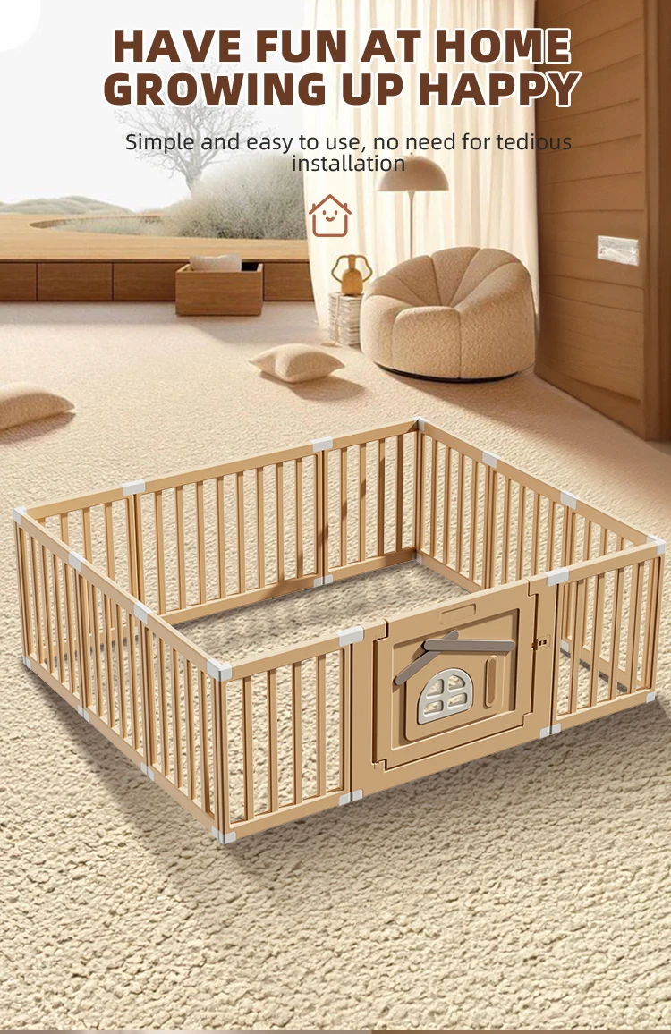 Play Yard Fence Baby Playpen Kids Fence With Safety Gate Baby