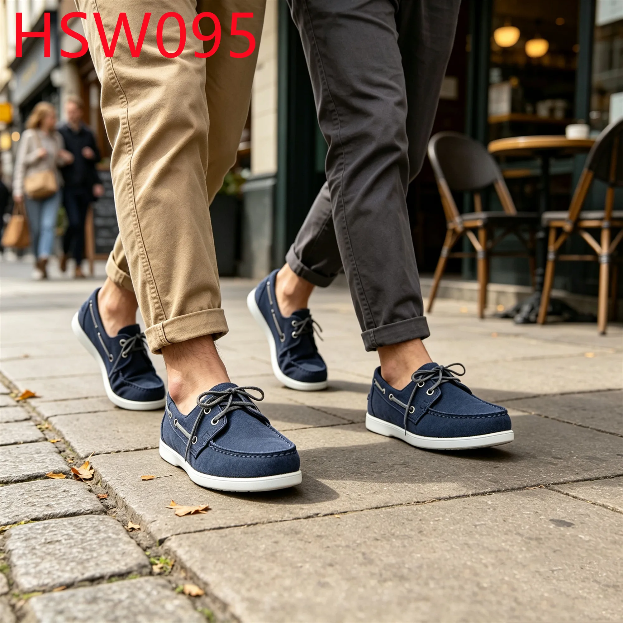 XYM,Europe Quality Suede Leather Hand-sewn Hua Singh Boat Shoes Evening Walking Lace-up Style Dark Blue Moccasin Shoes HSW095