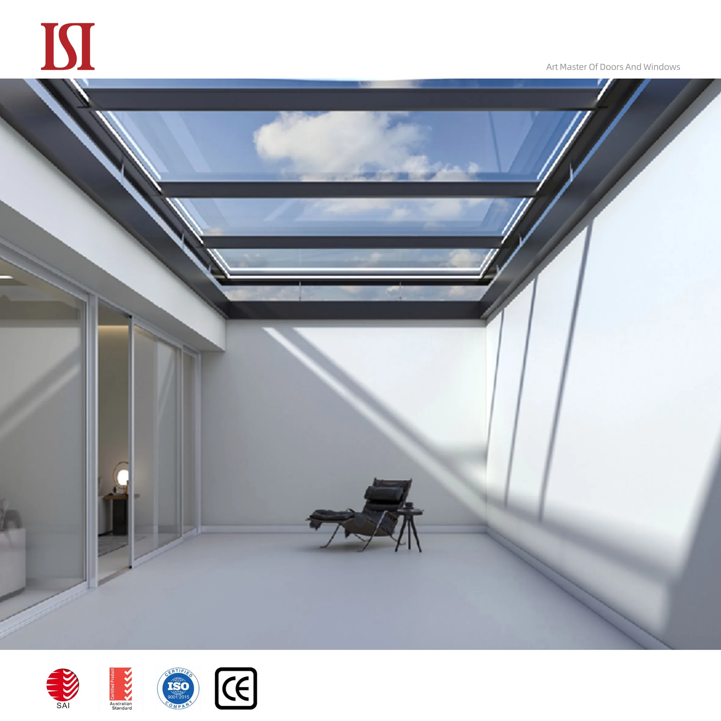 SINOALUU Smart Skylight Soundproofing and Insulation Micro Ventilation Roof Window