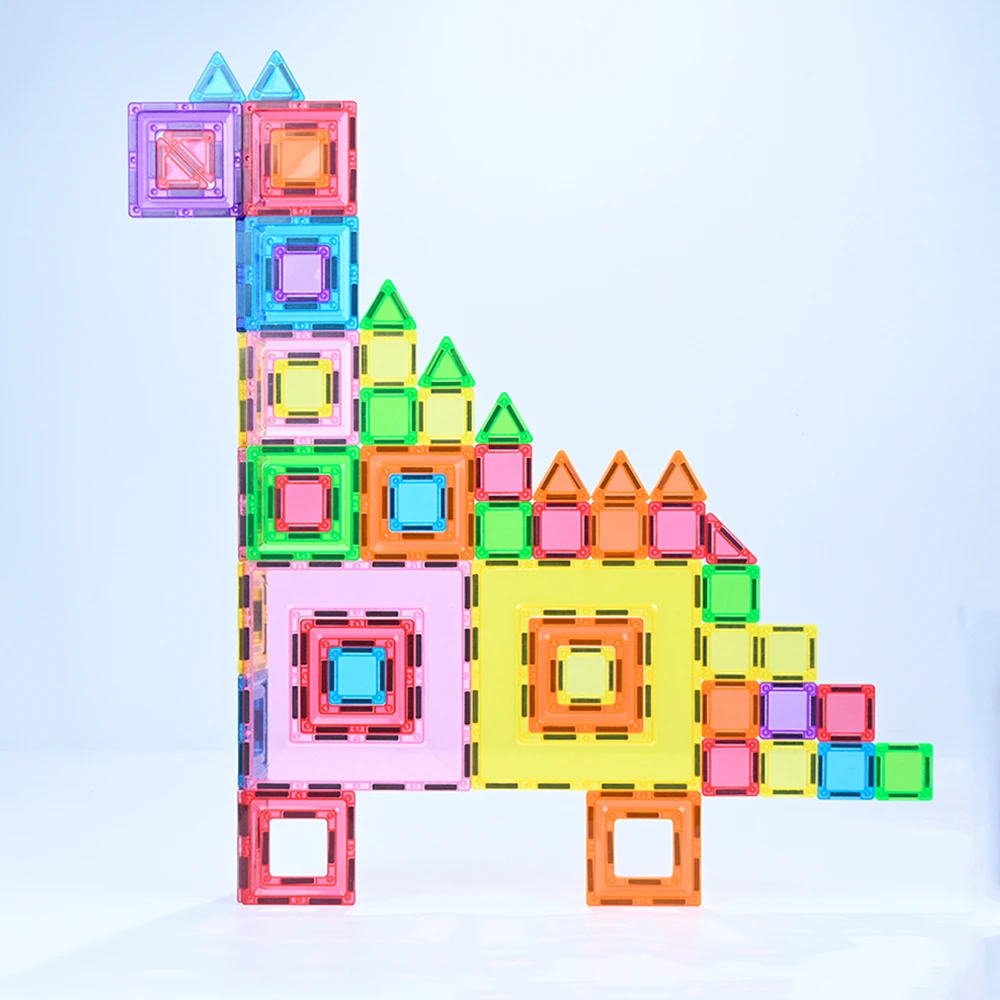Magplayer Kids Magnetic Tiles Toys Colorful Building Blocks Magnetic ...