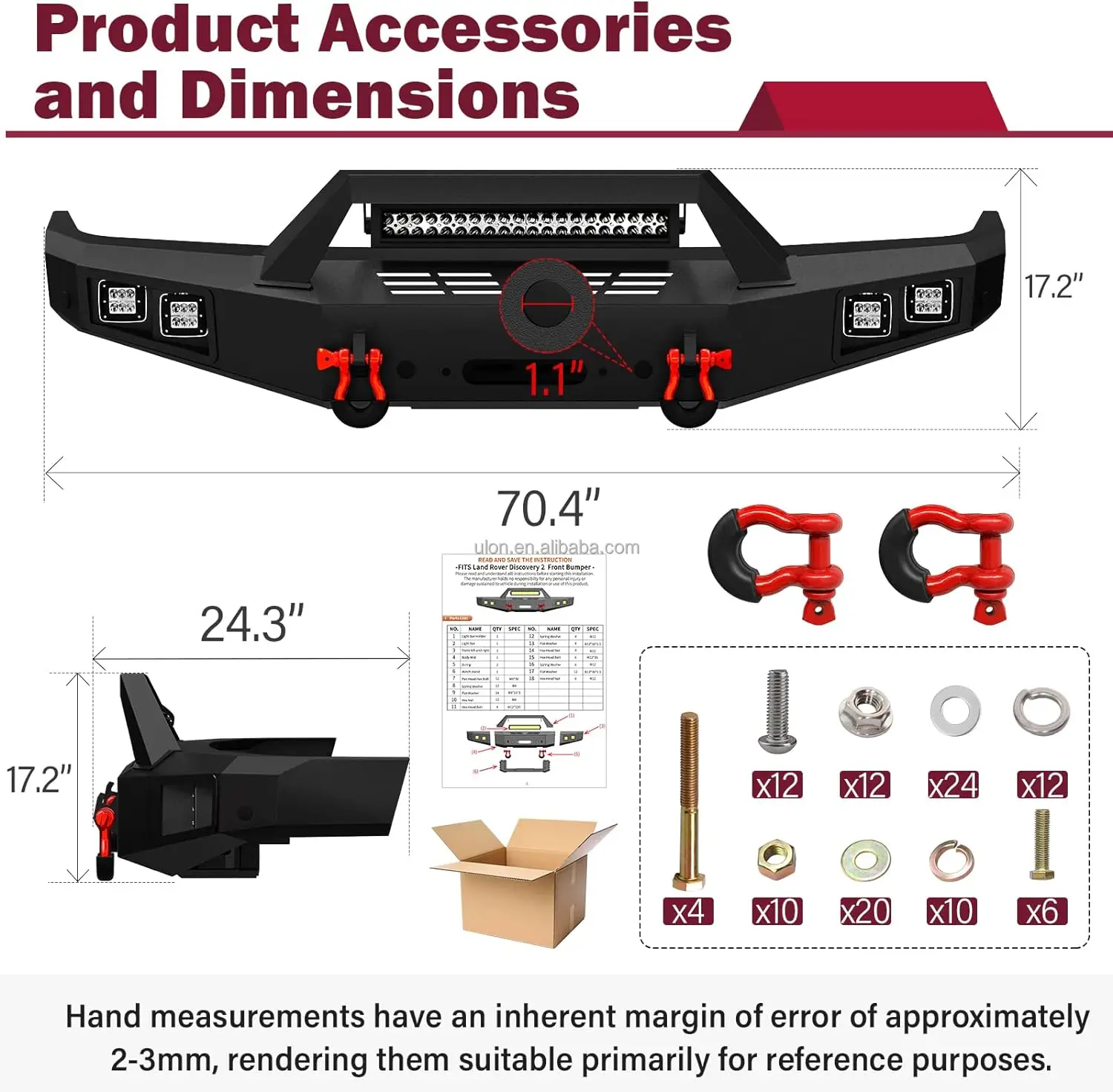 Factory Price Offroad Front Bumper Fit 19992004 Land Rover Discovery