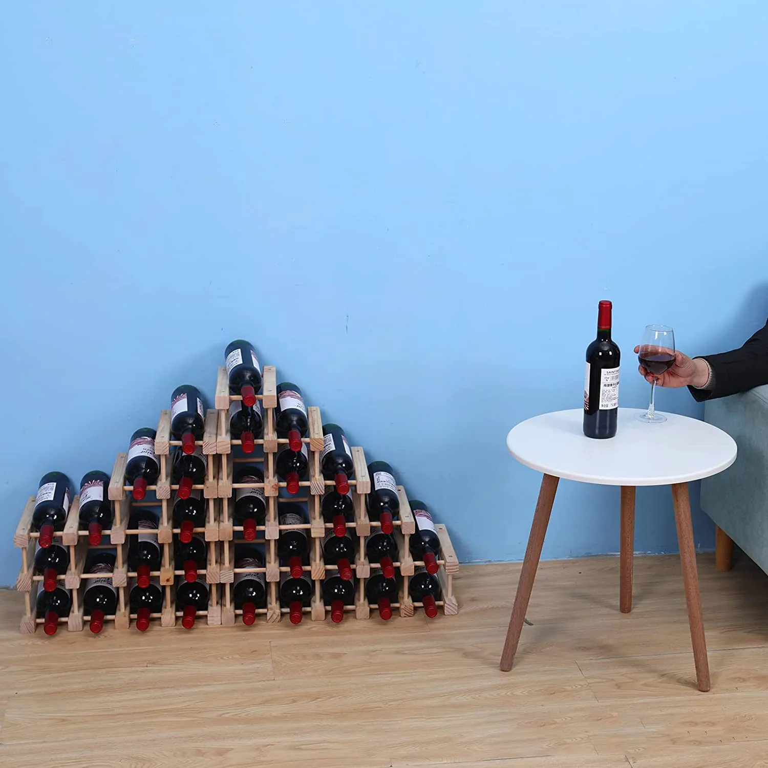 Wooden Diy Small Countertop Freestanding Floor Wine Holder - Buy ...
