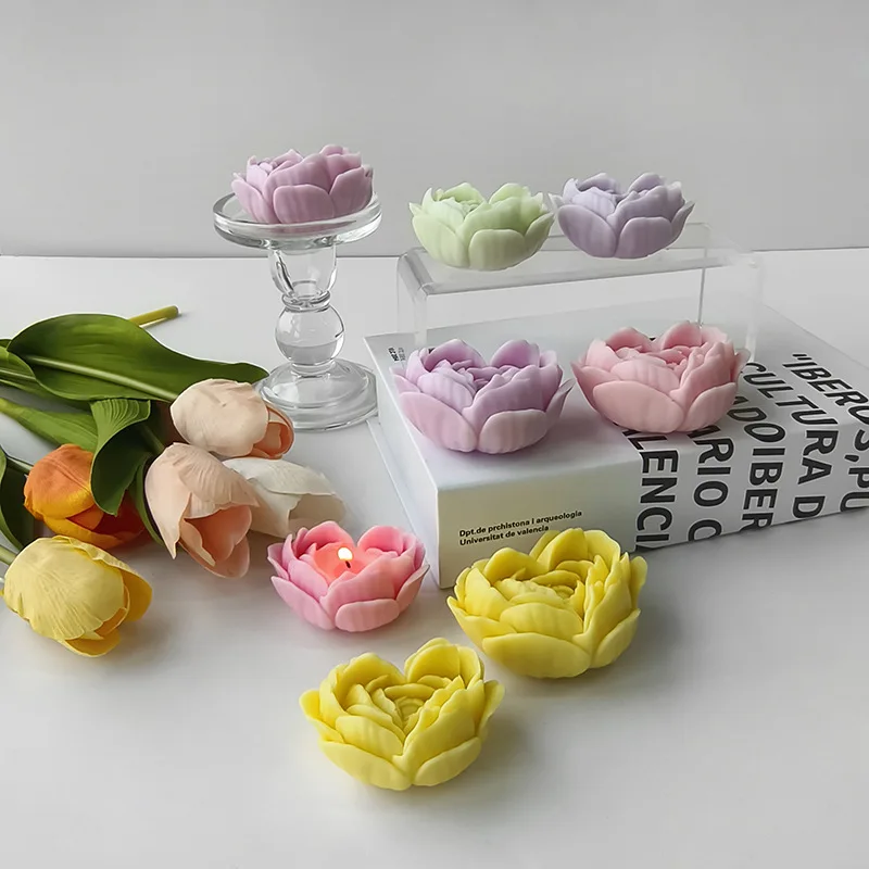 Heart Flower DIY Handmade Soap & Gel Gypsum Candle Silicone Mold Rose Aromatherapy for Cake Tools Rose Mold supplier
