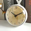 Suction cup clock-wood grain base-diameter 7 cm