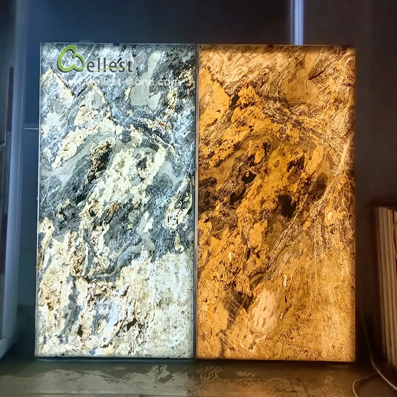 Interior Decor Design UV Translucent Stone Veneer Sheet Slate Stone Veneer Flexible Slate Stone Veneer