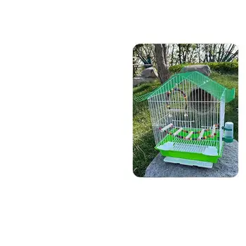 Tiger Skin Peony Small Household Bird Cage Big Head Parrot Villa Metal Cage Button Simple Design Plastic Tray Boxed Plastic