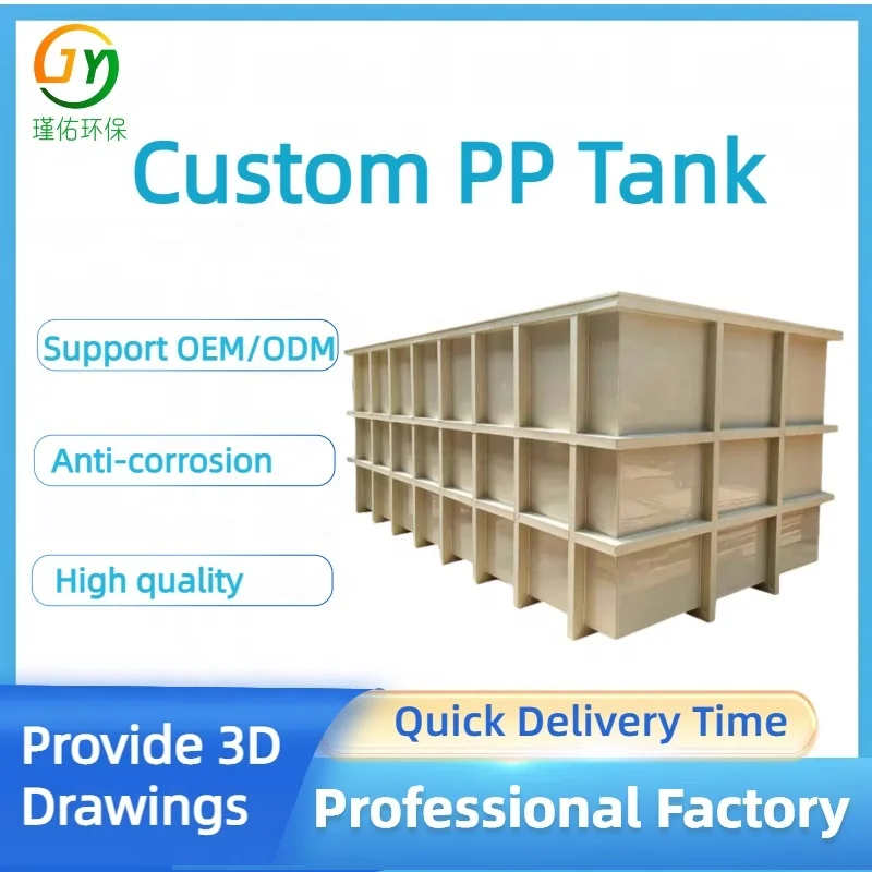 Zinc Plating Tank Electroplating  Copper Plating Polypropylene Aluminum Anodizing Electroplating Machine PP Water Tank