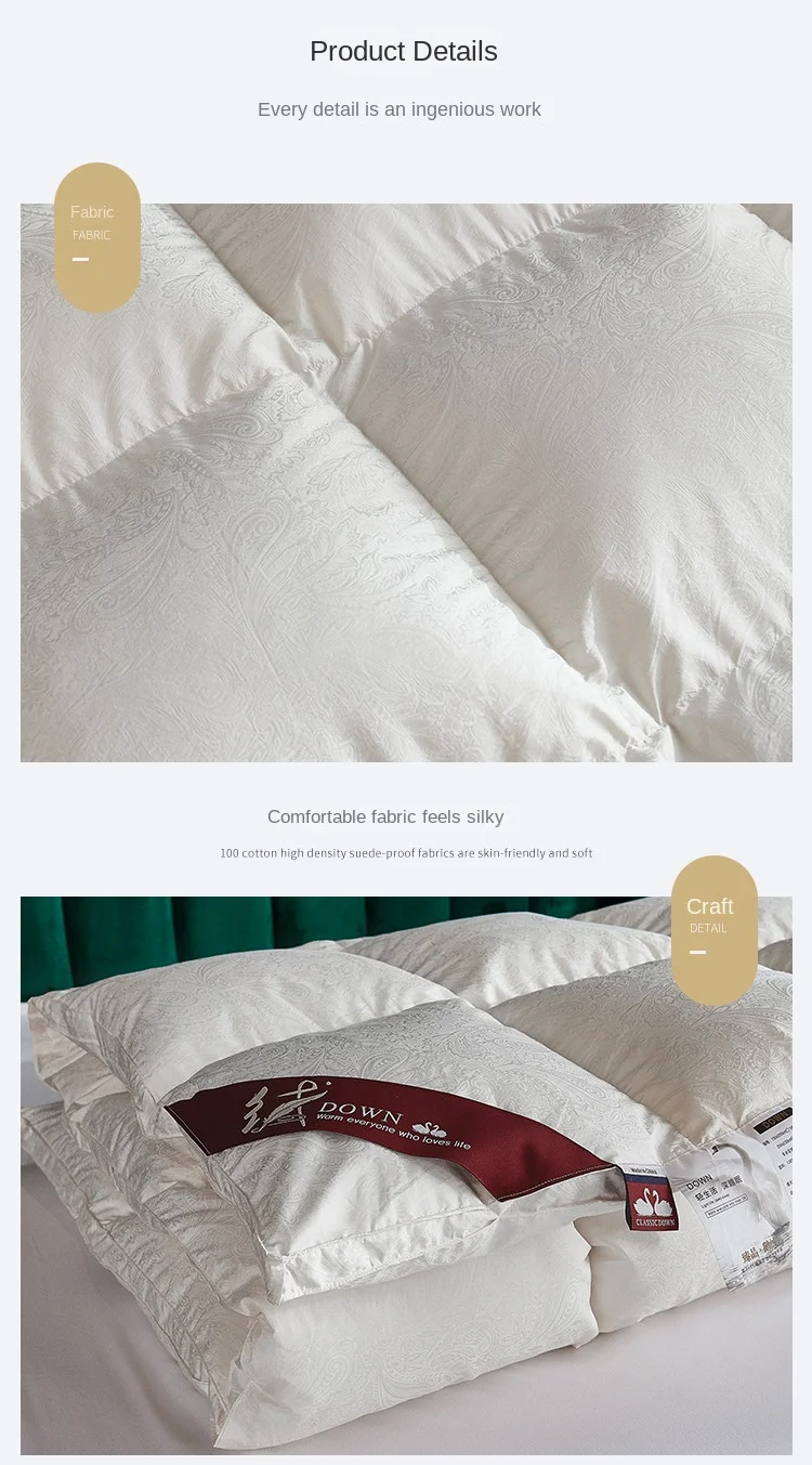 240x220cm 160 Goose Fluffy Quilts Thickened 95 White Winter Quilts 98