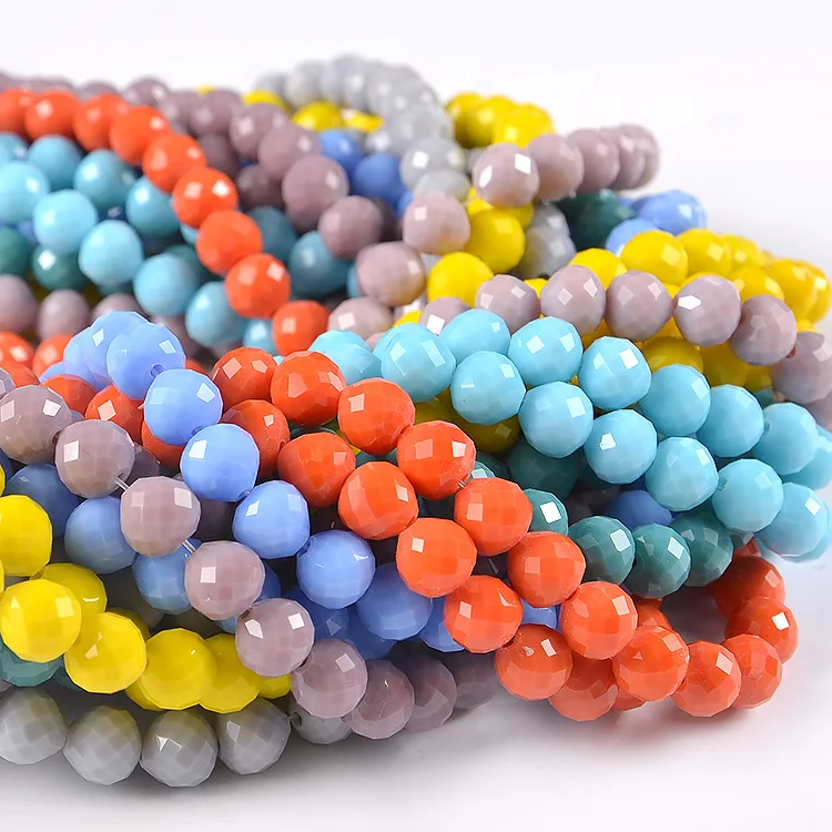 10 Strands 4mm Rondelle Crystal Glass Beads, Micro Rwanda