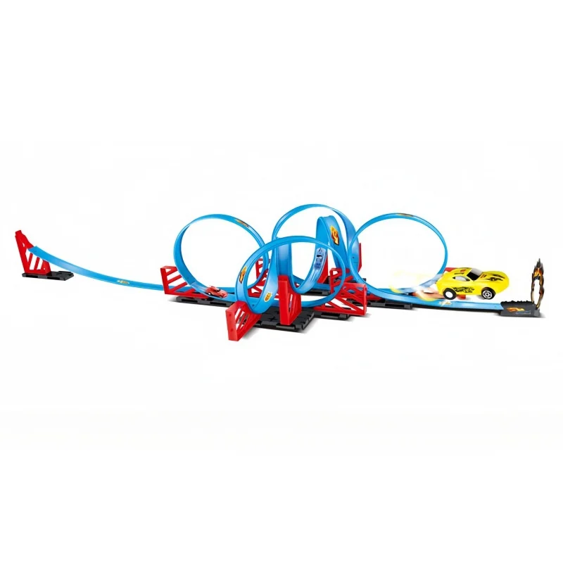 Boy Toy Spin 360 Slot Racing Track Set 1:5 Adventure with 2pcs Pull Back Cars Metal Plastic Parking Lot Slot Car Train Model