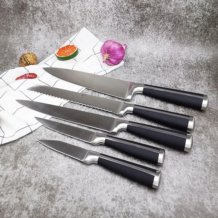 Buy Wholesale China Silver Kitchen Knife Set German Stainless Steel With  Wood Stand 2021 Professional Five-piece & Kitchen Knife at USD 22.8