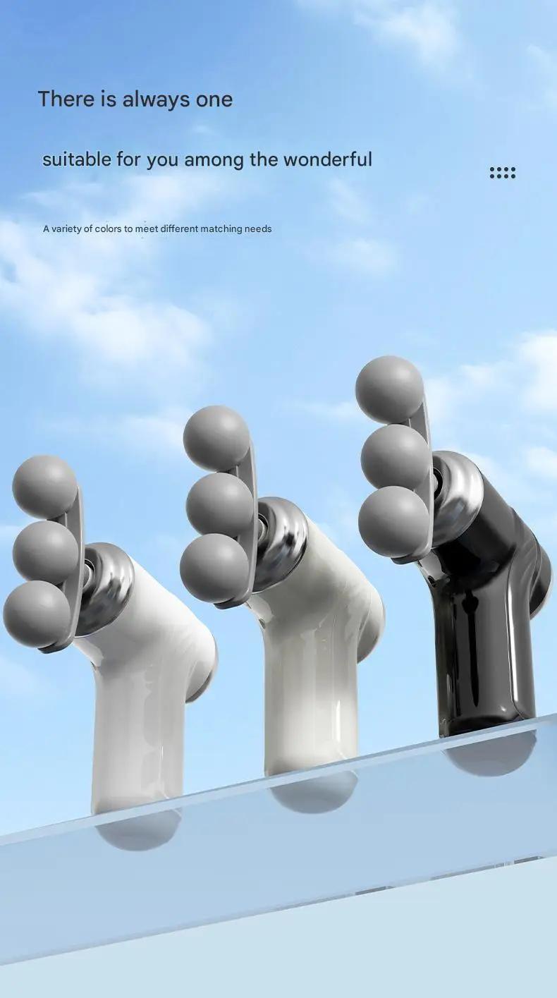 Triple Head Fascial Gun Massage 6 Adjustable Speed Levels Mini and Easy to Handle