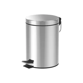 12L 3.2gallons Metal Carrying Handle Step Activated Lid Garbage Bin Stainless Steel Trash Can Foot Pedal bin