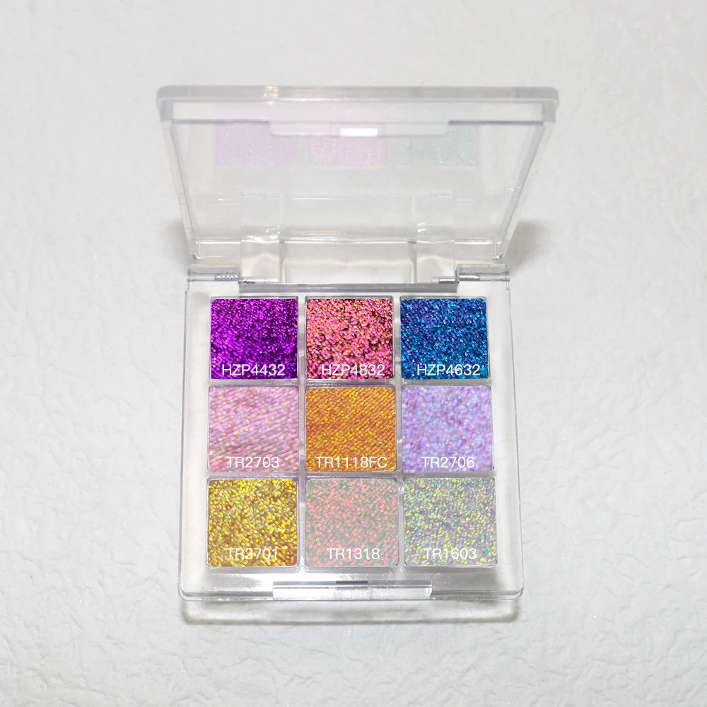 9 Multichrome Eyeshadow Palette Dense Color Multichrome Makeup Shimmer Pastel Duochrome