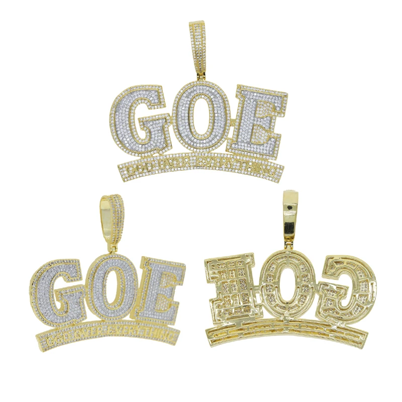 New Iced Out Bling Letters CEO Pendant Necklaces Gold Silver Plated AAA  Cubic Zirconia CEO Necklaces Men's Hip Hop Jewelry