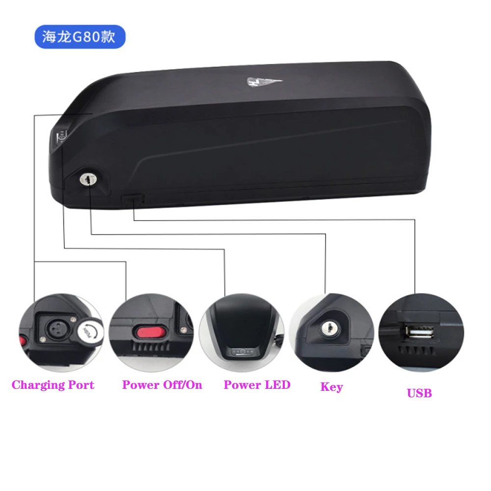 G80 хайлон 28AH 21AH 17.5AH, фара для электровелосипеда в батарея 52V 48V 36V аккумуляторная батарея для 200-1500W Bafang voilamart AW Ancheer и прочие двигатели