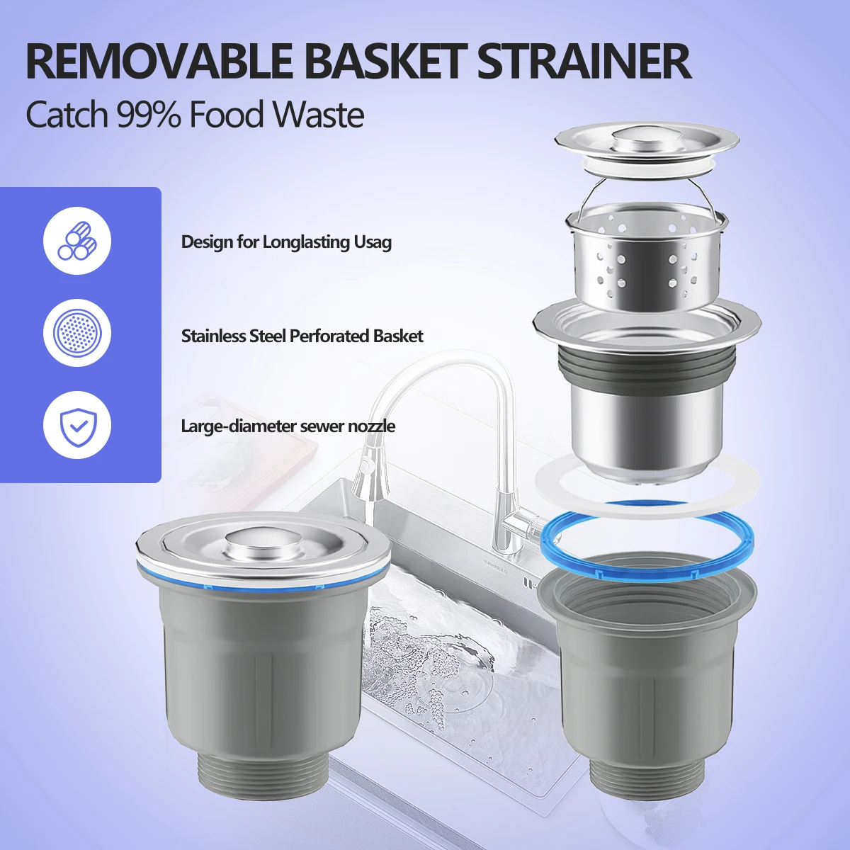product factory supply kitchen drain strainer and kitchen sink stopper easy to clean-2