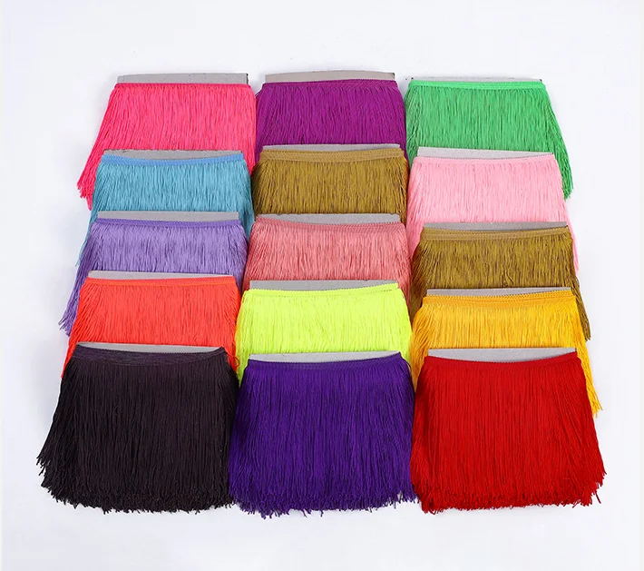 20cm Wide Nylon Tassel Lace Use In Latin Dance Skirt - 7