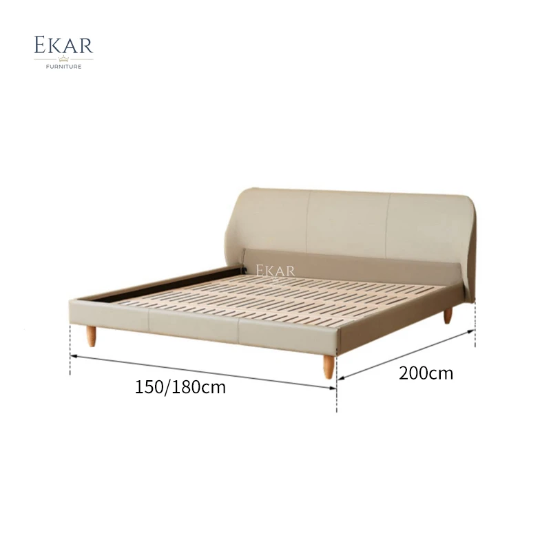 product new design ekar nappa leather half leather interior plank bedroom bed-64