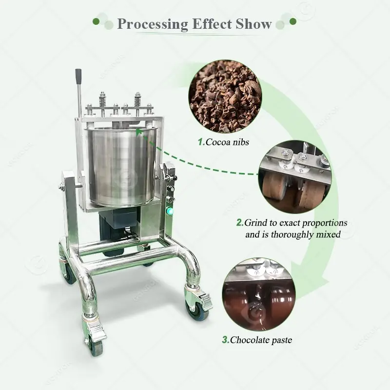 Paste Ganash Make Storage Melting Tank Grind Mixing Mixer Small Stone Grinder Melanger Machine for Chocolate