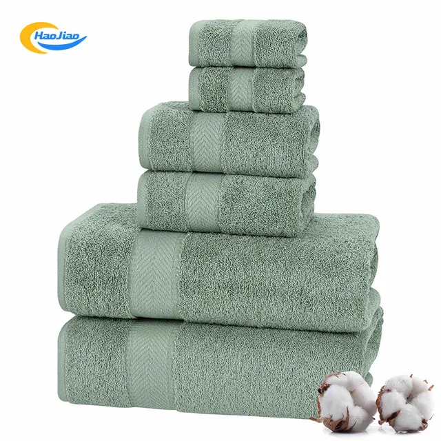 Luxury Quality Cheap Custom Promotion Solid Color 100% Cotton Five Star Hotel Home Bath Towel Sets