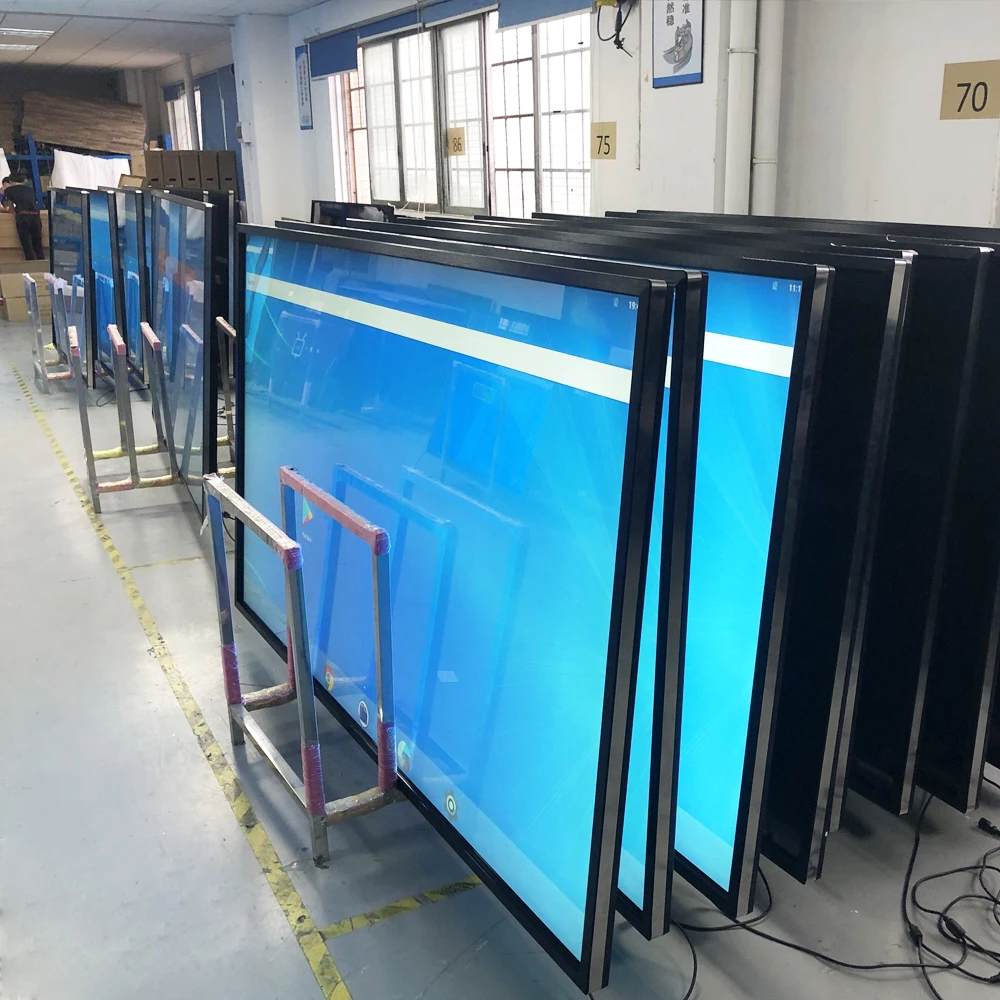 PromptControl 43"49" 55" Inch Outdoor High Brightness OEM 4K Lcd Wall Mounted IP65 Waterproof Lcd Display Touch Screen Monitor