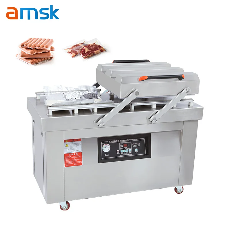DZ-600 Customized Vacuum Pumps Seal Bars Machine Housing Flatbed Double Automatic Chamber Vacuum Sealing Packaging Machine