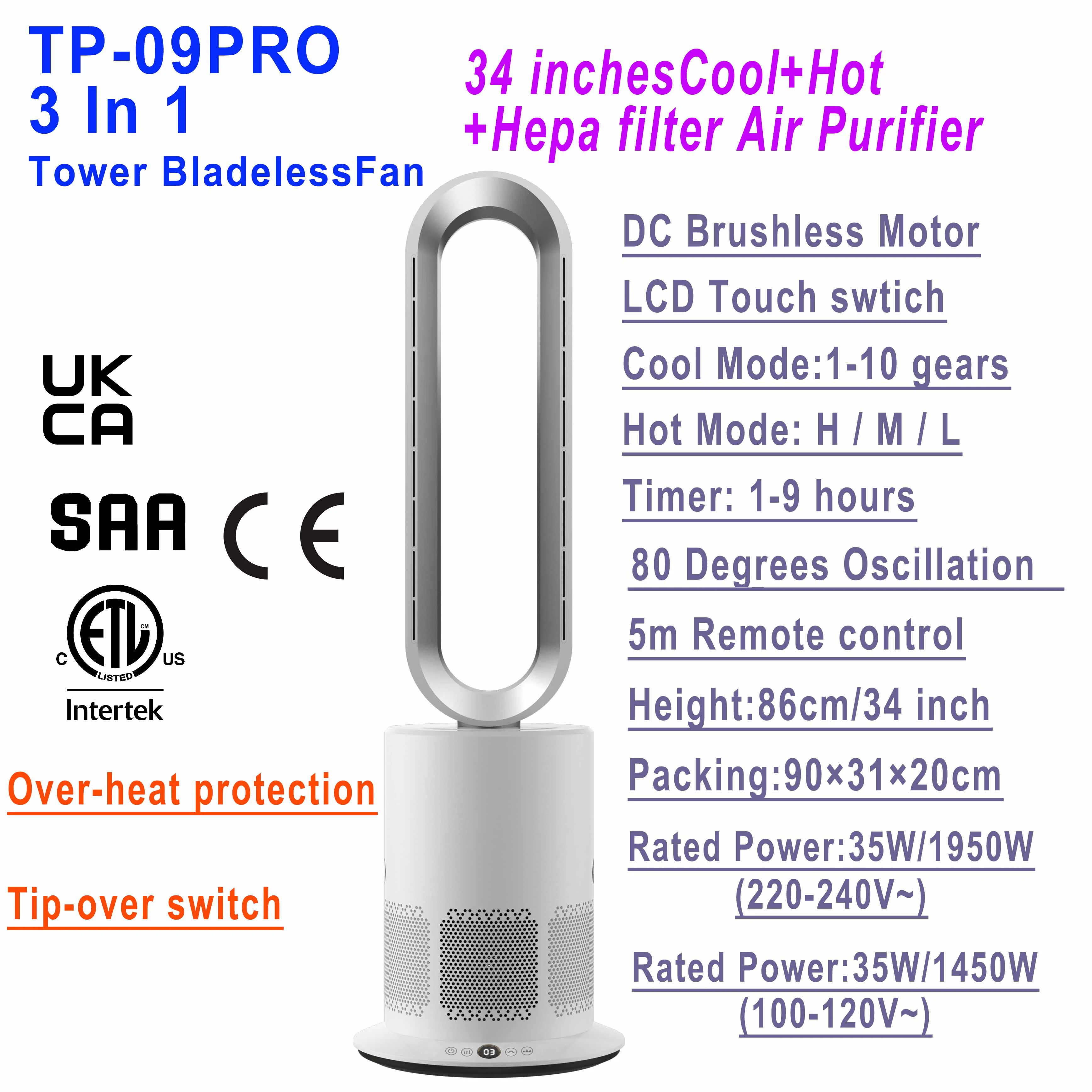 TP-09PRO 3 IN 1 - Efficient Cooling, Heating & Purification