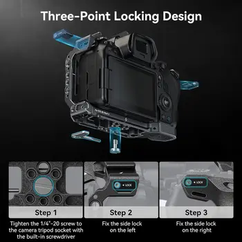 SmallRig-Black Mamba Camera Cage for Canon EOS R6 Mark II Built-in Quick Release Plate for Arca-Type  Film Movie-4161 detail image