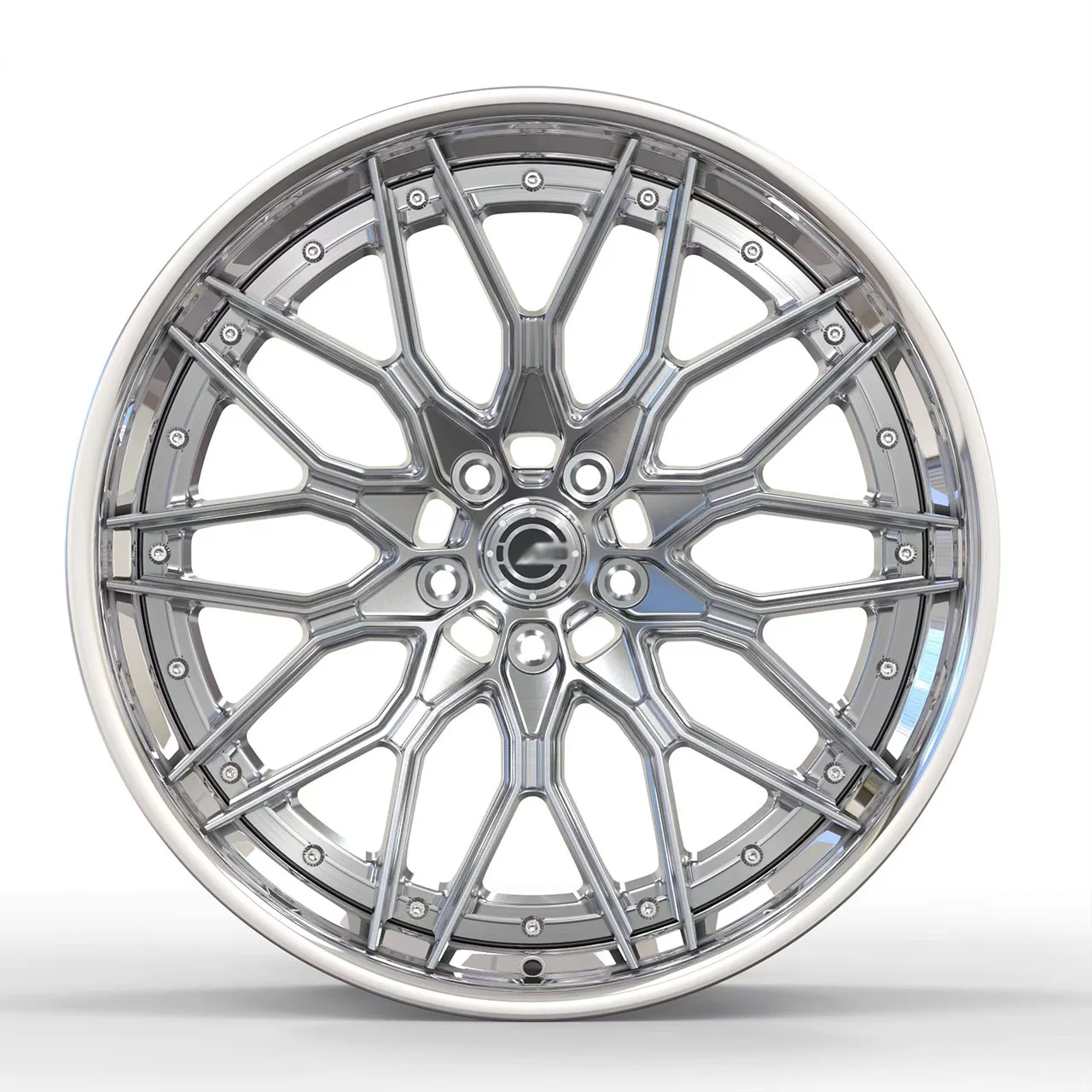 2 Piece Forged Brushed Polished 5x120 5x112 5x114.3 18 19 20 21 22 Inch Wheel for Racing Car Wheel factory