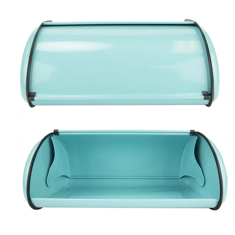 Kitchen Counter Storage Bread Bin Holder Stainless Steel Bread Box With Roll Up Lid Buy